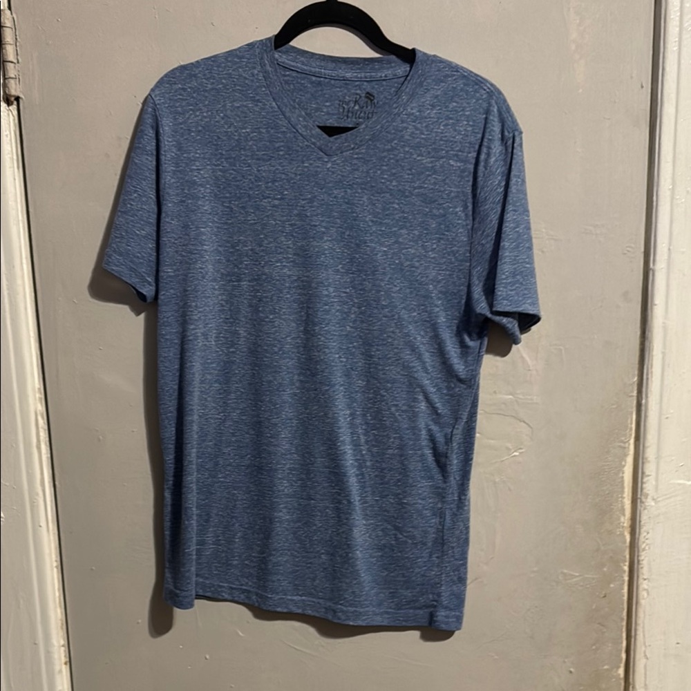 Heathered Blue Short Sleeve Tee Soft Knit Fabric